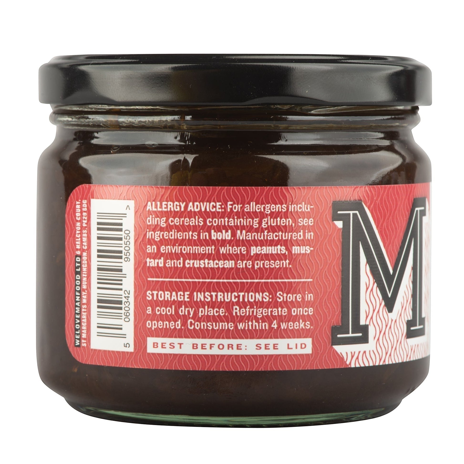 Manfood Smokey Onion Relish jar with label, showcasing a savory relish made from smoked onions and flavorful ingredients.
