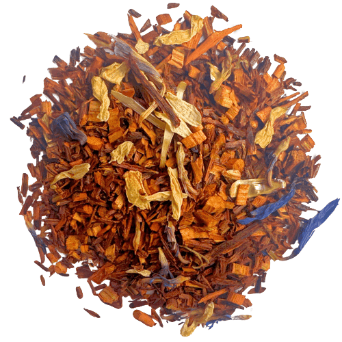 Organic Marzipan Rooibos tea from Porter Hill Tea Company, featuring a clean white background and a vibrant tea package.