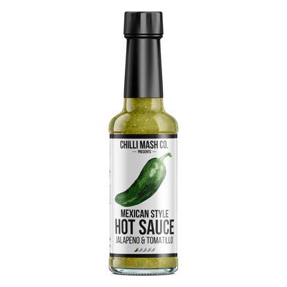 Mexican-style hot sauce by Chilli Mash Co. in a 150ml bottle, showcasing vibrant chili mash and classic condiment features.