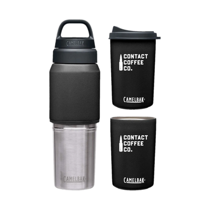 Camelbak MultiBev Flask gear by Contact Coffee Company Ltd. with multiple drinking options and a sleek design in the image.