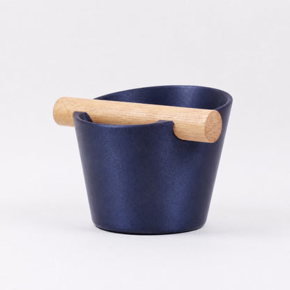 KNOCDIC Nordic coffee knock box with a sleek design and real oak wood bar for espresso puck disposal.