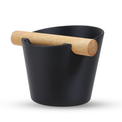 KNOCDIC® Nordic Coffee Knock Box with real oak wood bar for espresso puck disposal, featuring sleek modern design.