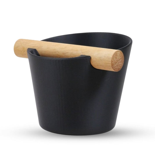 KNOCDIC® Nordic Coffee Knock Box with real oak wood bar for espresso puck disposal, featuring sleek modern design.