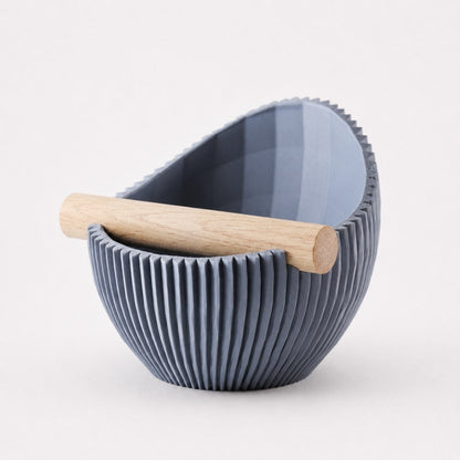 Nova Coffee Knock Box by KNOCDIC® with ash grey finish and real oak wood bar for effortless espresso puck disposal.