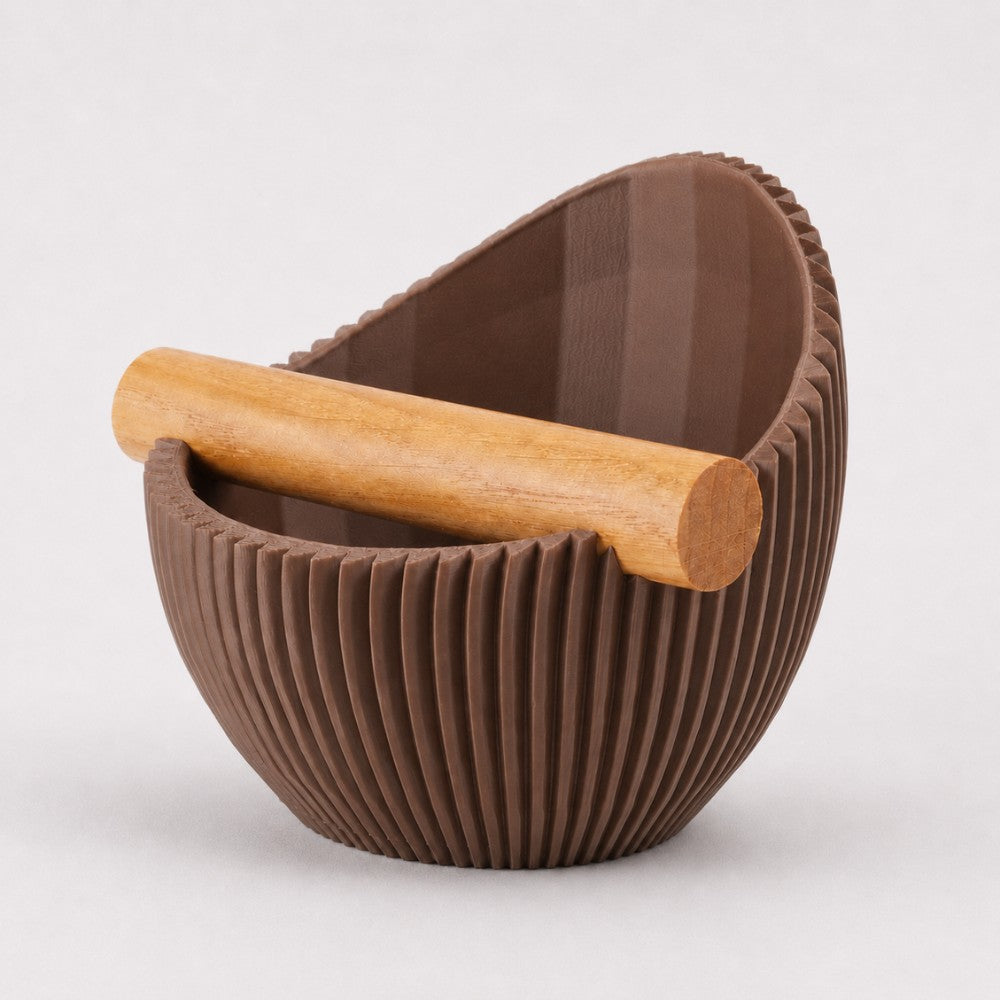 KNOCDIC Nova Coffee Knock Box with real oak wood bar, durable espresso tamper tool for baristas and coffee enthusiasts