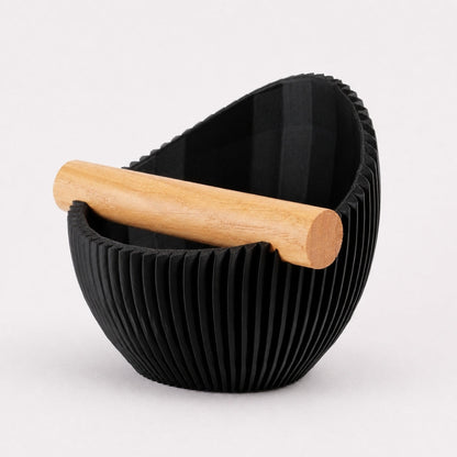 KNOCDIC Nova Coffee Knock Box with charcoal finish and real oak wood bar for espresso grounds disposal.