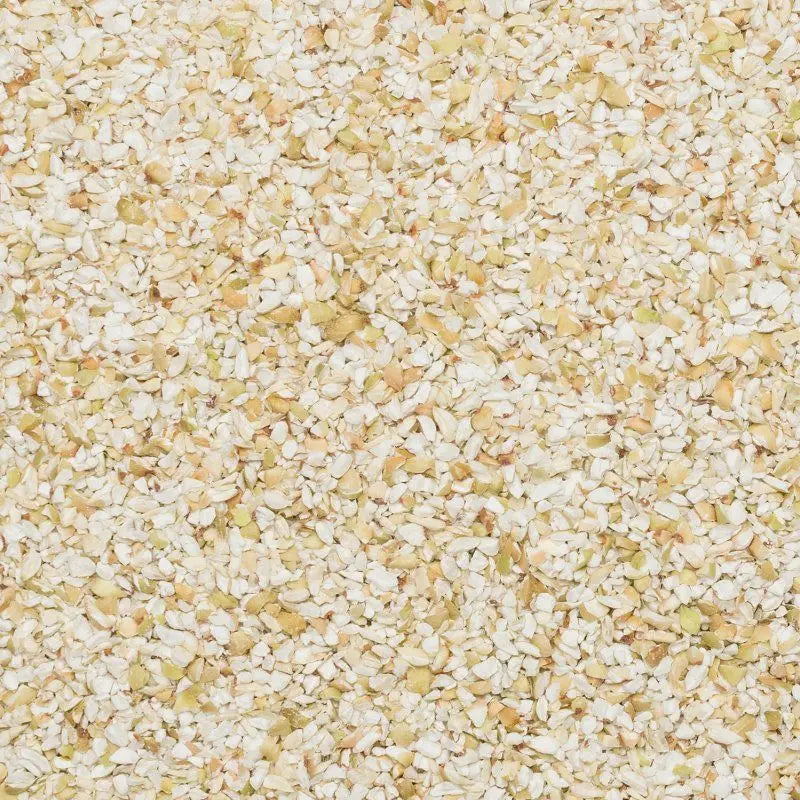 Raw organic buckwheat grits from Whole Food Earth, gluten-free and high in fiber, shown in a close-up image.