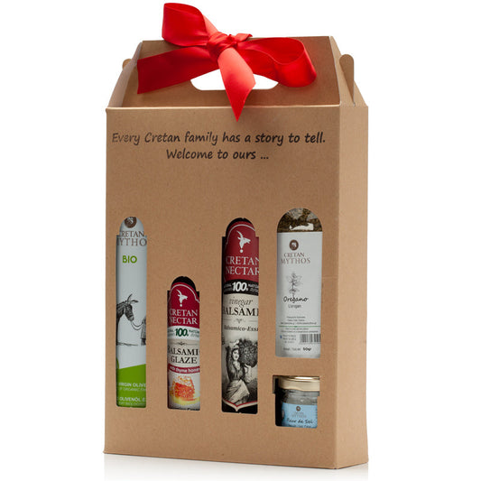 Organic Greek virgin olive oil gift pack from The Greek Deli Club, featuring premium BIO EV olive oil bottles.