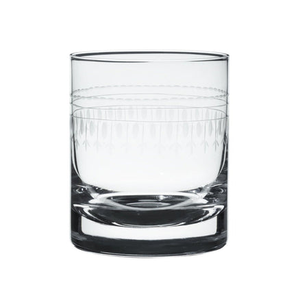 Crystal Whisky Glasses with Ovals Design