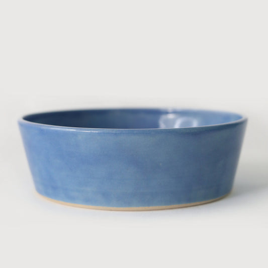 Pacific Blue Classic Pasta Bowl by Katie L Thompson Designs, ceramic bowl with a vibrant blue glaze for serving pasta and salads.