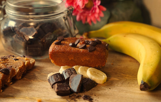 Vegan Peanut Butter, Banana and Chocolate Blondie
