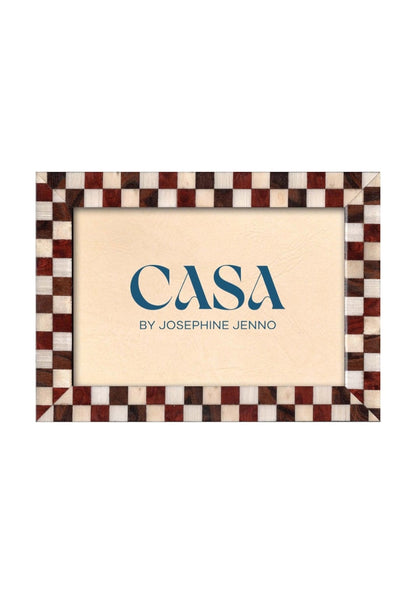 Rustic Brown Checkered Frame 7x5"