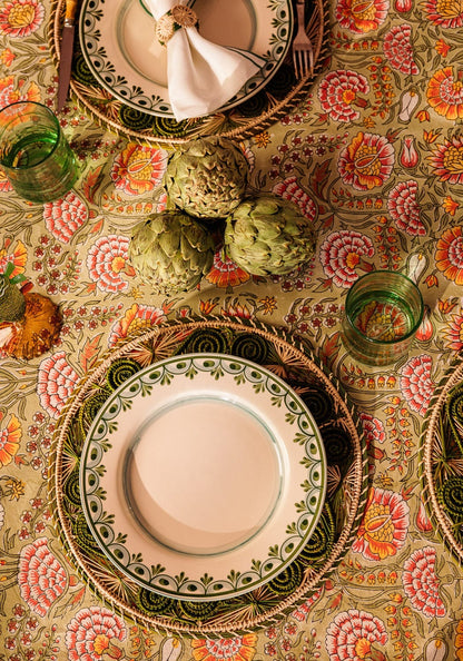 Atlántico Iraca Woven Placemats, Olive Green - Set of 4