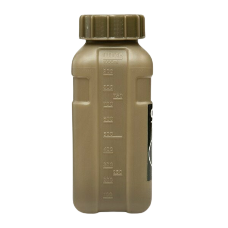 Platatac Water Bottle gear by Contact Coffee Company Ltd., side view showing stainless steel body and screw-on lid.