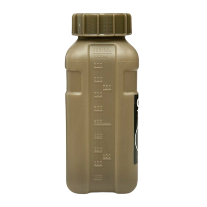 Platatac Water Bottle gear by Contact Coffee Company Ltd., side view showing stainless steel body and screw-on lid.
