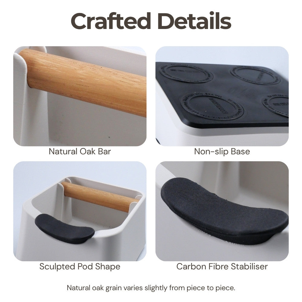 KNOCDIC® Coffee Knock Box The Pod for espresso grounds collection, durable metal construction with rubber-lined interior for café use.