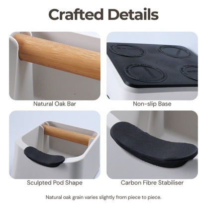 KNOCDIC® Coffee Knock Box The Pod for espresso grounds collection, durable metal construction with rubber-lined interior for café use.