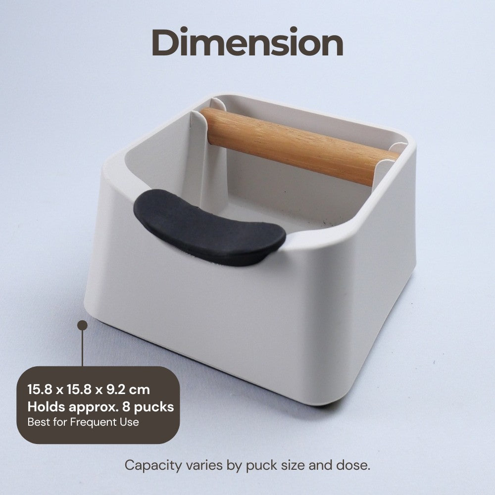 KNOCDIC® Coffee Knock Box The Pod for espresso puck disposal, durable black stainless steel with a compact, cylindrical design.