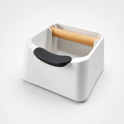 KNOCDIC® The Pod coffee knock box for espresso grounds, featuring a sturdy metal drum and rubber base for easy cleaning.