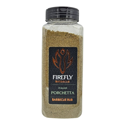 Italian Porchetta Rub from FireFly Barbecue, a flavorful BBQ rub with herbs and spices for grilling and roasting.