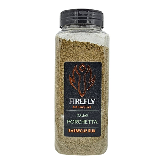 Italian Porchetta Rub from FireFly Barbecue, a flavorful BBQ rub with herbs and spices for grilling and roasting.