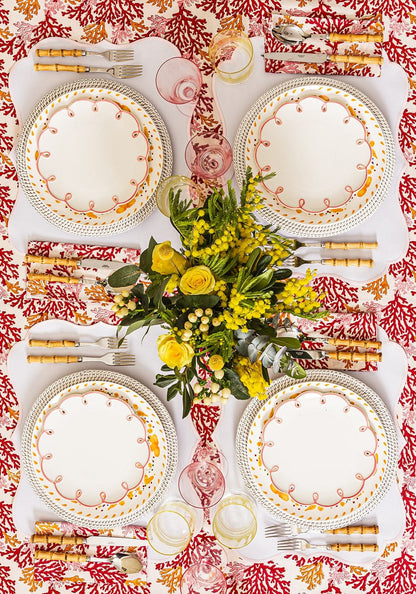 Pretty In Pink Scalloped Lunch Plate - Set of 4