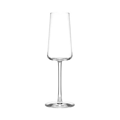 Set of six Stolzle Power champagne glasses, 240ml, elegant crystal champagne flutes by Glassware UK, displayed in the image.