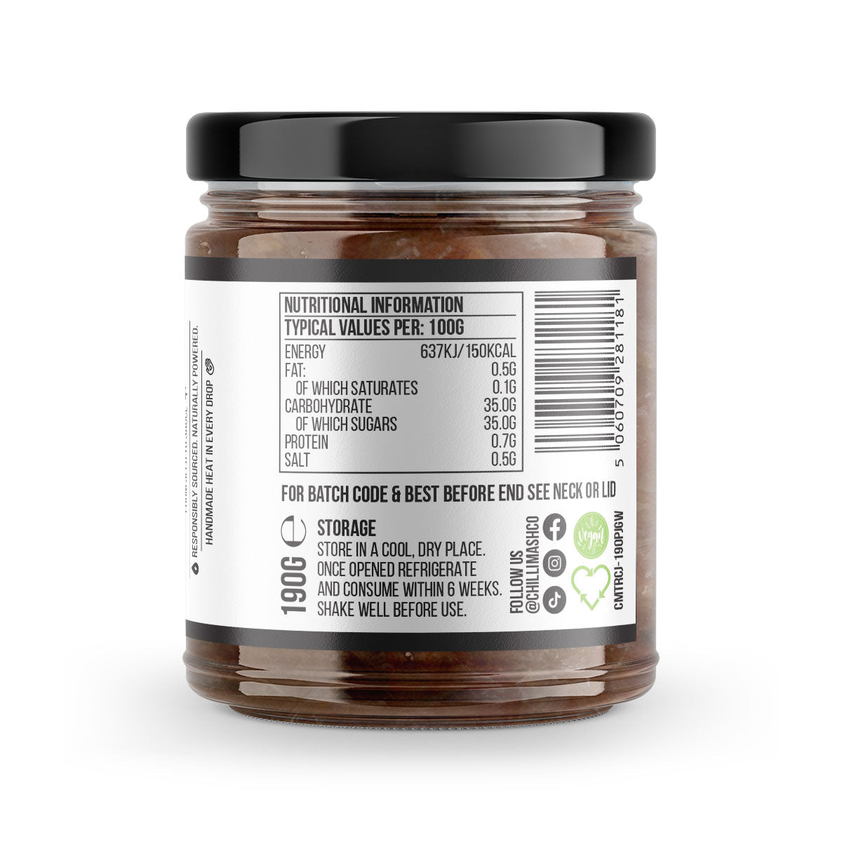 Reaper & Onion Chutney by Chilli Mash Co. in 190g jar, featuring spicy reaper chili and sweet red onion relish.