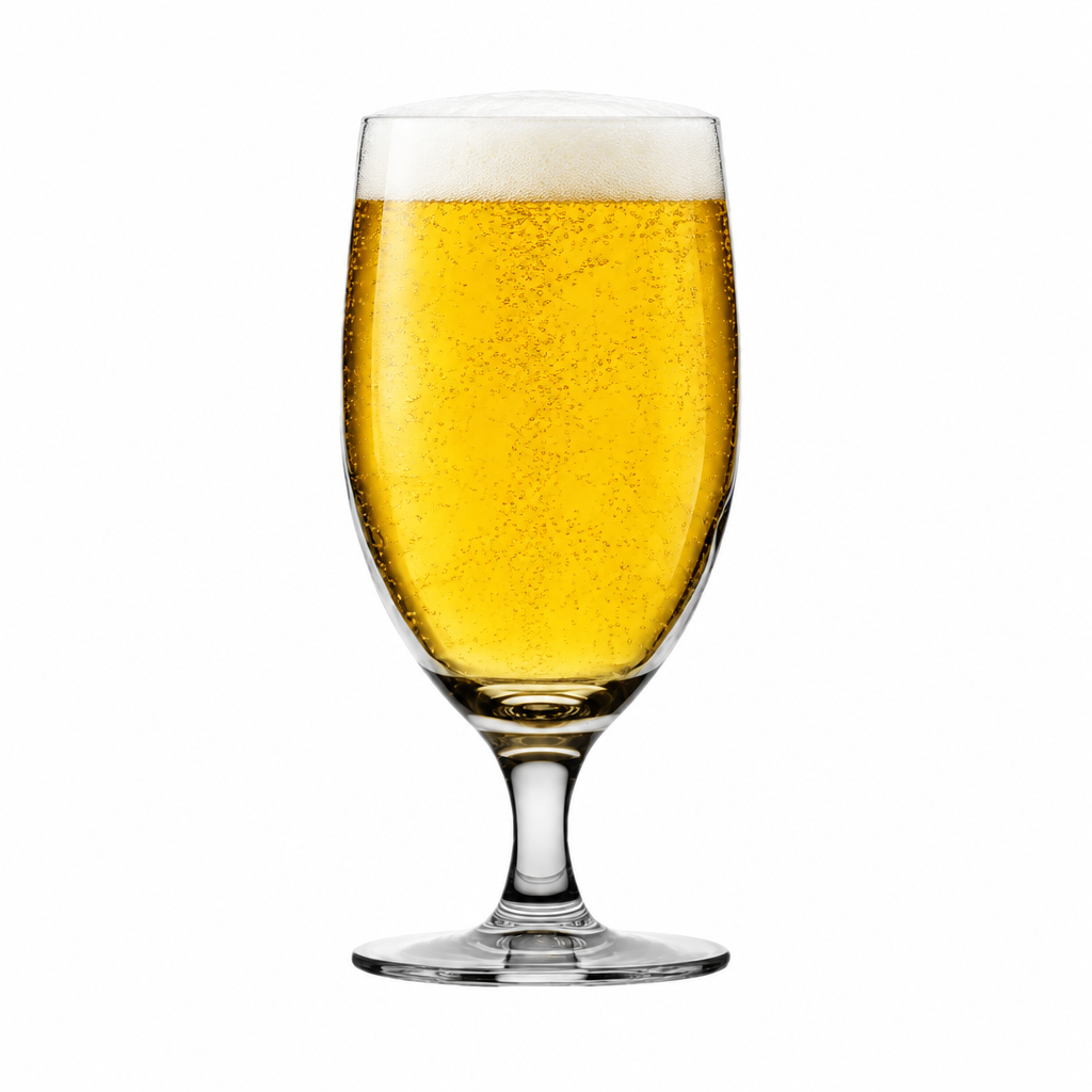 Reserva Beer Glass tankard with 415ml beer, clear glassware by Glassware UK, featuring a sturdy handle and classic design.