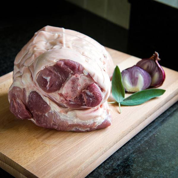 Primrose Herd pork spare rib joint showing a well-trimmed, juicy pork rib cut ready for cooking or roasting.