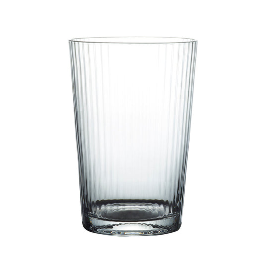 Crystal tumblers with ripple design by The Vintage List, featuring ribbed textured glass for elegant drinking vessels.