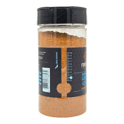 FireFly Barbecue Greek Gyro Spice Seasoning Blend in a jar, BBQ rub with herbs and spices for flavorful gyros and grilled dishes.