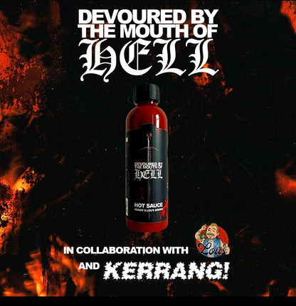 Lou's x Heriot x Kerrang: Devoured By The Mouth Of Hell Hot Sauce