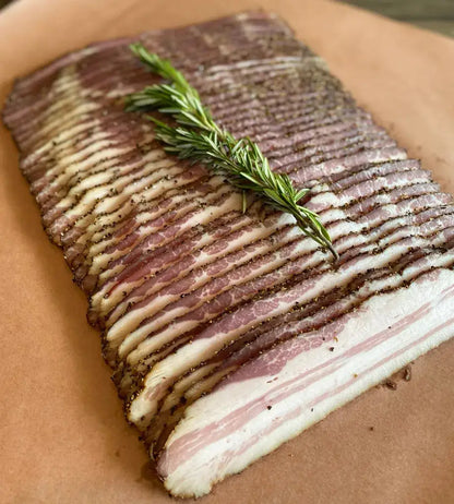 FireFly Barbecue Bacon Curing Kit with rosemary and black pepper, including herbs and spices for homemade cured bacon.