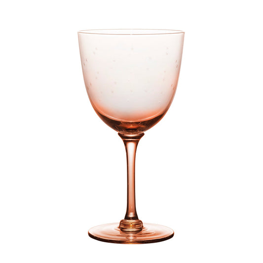 Four rose crystal wine glasses with star design from The Vintage List, showcasing elegant craftsmanship and decorative details.