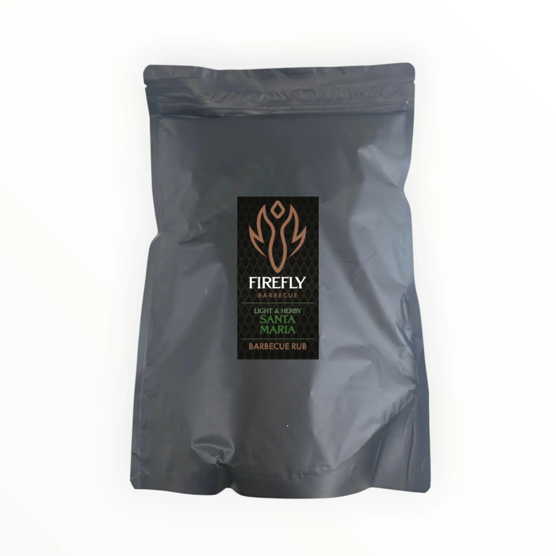 FireFly Barbecue Santa Maria Seasoning Rub in 1kg container, natural BBQ rub with herbs and spices for grilling and smoking.