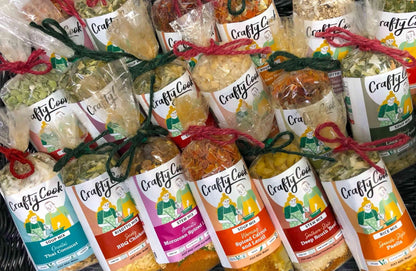 Crafty Cook Choose Your Own Savoury Mini's 3 pack features a variety of small, flavorful savory snacks arranged on a plate.