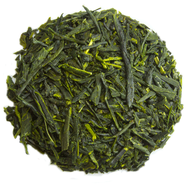 Sencha Kura green tea from PekoeTea Edinburgh, featuring fresh, vibrant green tea leaves in a traditional tea package.