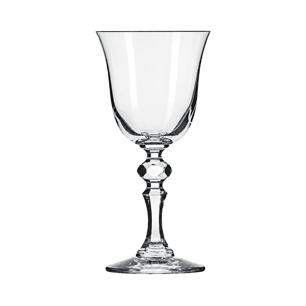 Set of six Krosno Krista red wine glasses, 220ml, clear glassware with elegant design, perfect for serving red wine.