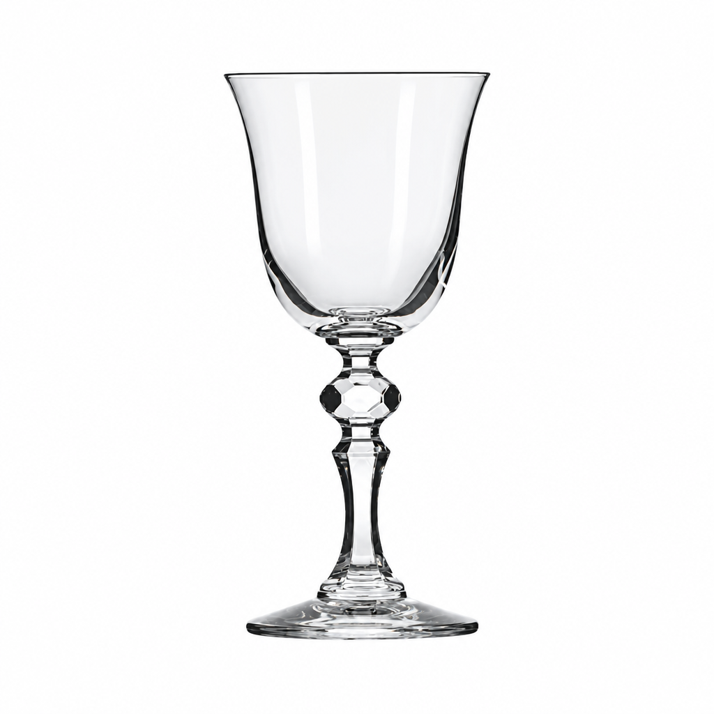 Set of 6 Krosno Krista white wine glasses, 155ml each, clear glassware with elegant design for serving white wine.