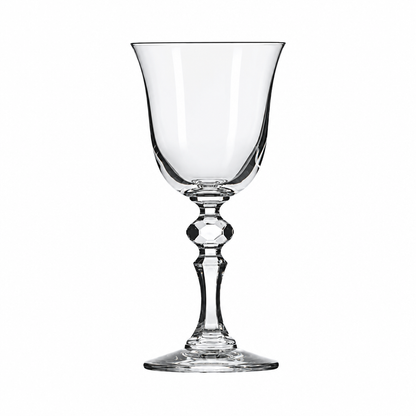 Set of 6 Krosno Krista white wine glasses, 155ml each, clear glassware with elegant design for serving white wine.