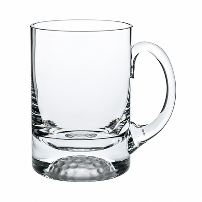 Glassware UK golf ball glass tankard, 568ml, clear transparent drinkware with golf ball design, ideal for beverages and casual use.