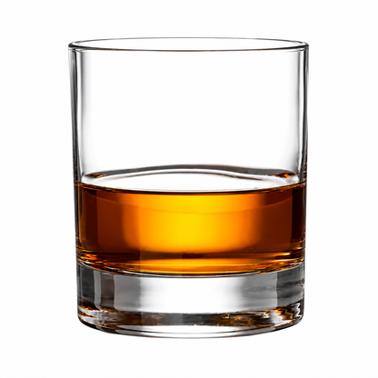 Clear Krosno straight-sided whisky tumbler with 290ml capacity, showcasing the sleek glassware design on a neutral background.