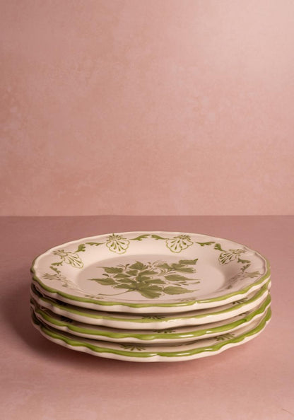 Cara Shell Side Plate, Green Set of 4