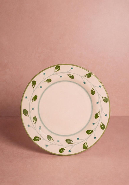 Set of four green Cordelia side plates by Casa Josephine Jenno, featuring elegant, round ceramic design with a smooth finish.