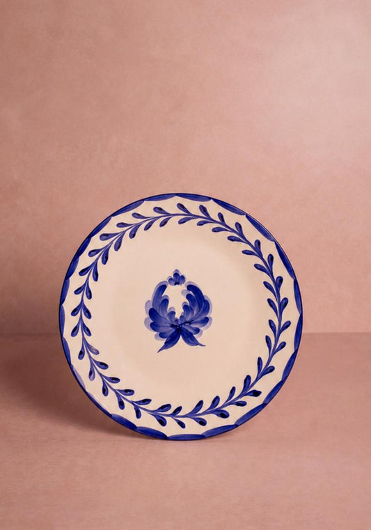 Set of four Pandora cobalt blue side plates by Casa by Josephine Jenno, featuring elegant round design and vibrant blue color.