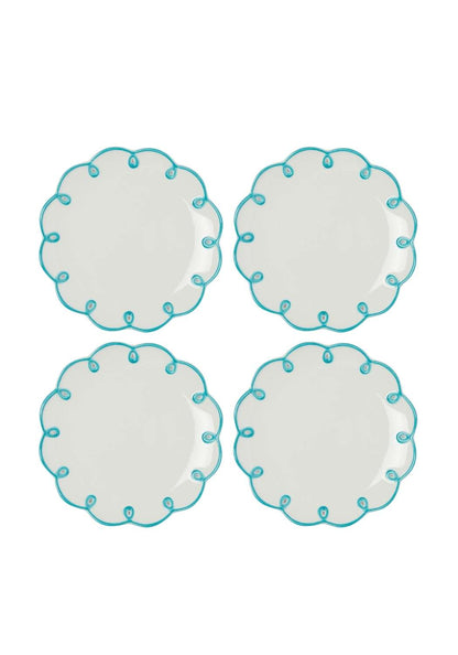 Sky Blue Scalloped Side Plates - Set of 4