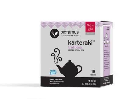 Cretan herbal tea from The Greek Deli Club with 10 traditional tea bags, featuring dried herbs and natural ingredients in a simple package.