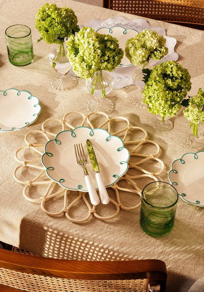 Sky Blue Scalloped Side Plates - Set of 4