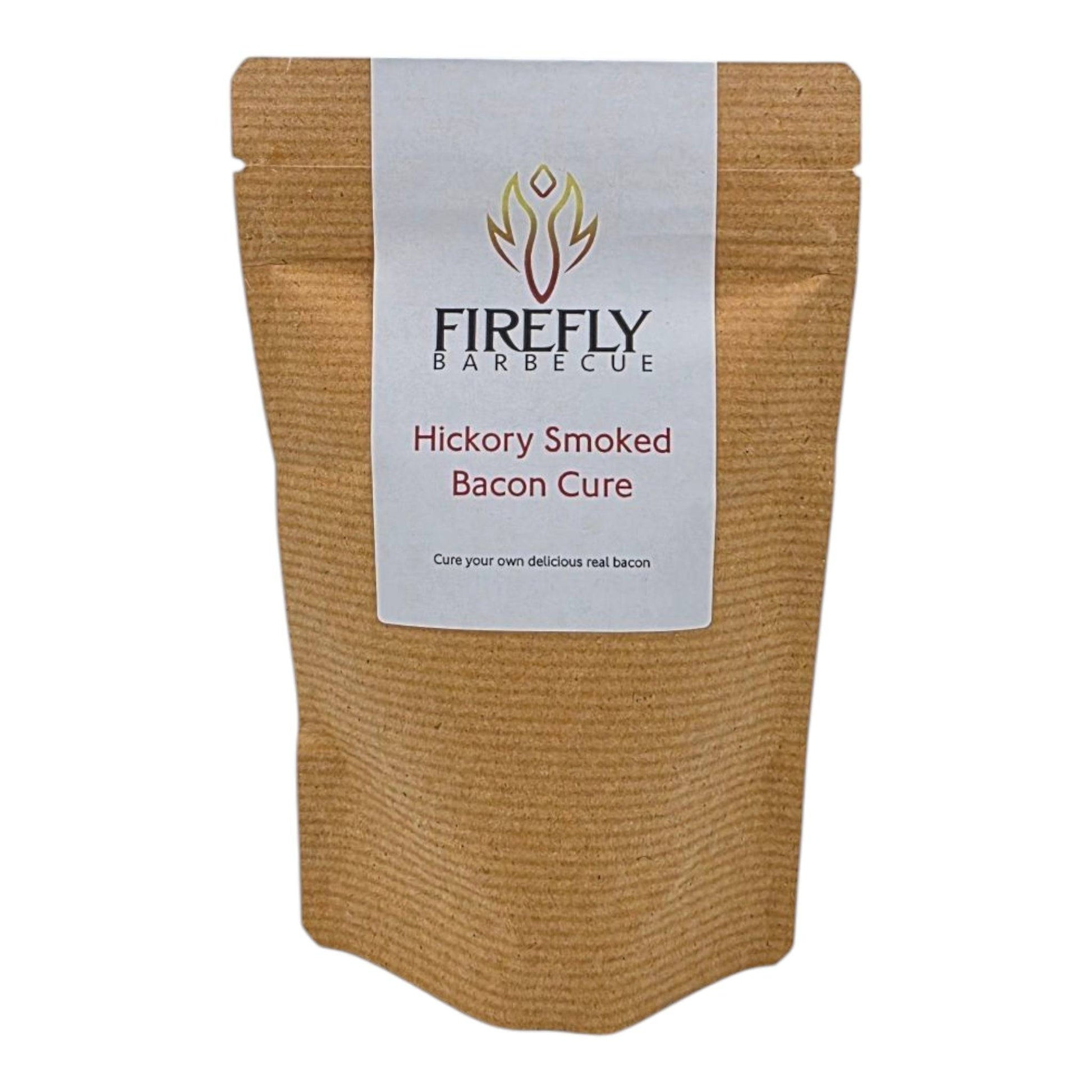 FireFly Barbecue bacon curing kit with hickory smoked bacon curing salts and ingredients for homemade bacon.